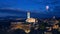 Cinemagraph.night view and fireworks from lookout point Belvedere,Perugia,Italy