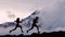 CINEMAGRAPH - seamless loop. Trail runner athlete man running in mountain