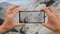 Cinemagraph of Taking Mobile Photo of Crater of Bromo Volcano in Bromo Tengger Semeru National Park, East Java