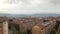 Cinemagraph - Turin, Piedmont, Italy. Gray clouds floating over the housing area on the background of mountains