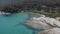 Cinematic aerial view of Isolated Golf Island in Thasos - Grecce, Aegean Sea