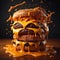 Cinematic burger melted cheese