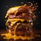 cinematic burger melted cheese