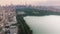 Cinematic Central Park landscape panorama, 4K aerial footage New York downtown