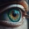 Cinematic Close-Up of Beautiful Eye with Depth of Field. Perfect for Movie Posters and Cinematography.