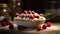 Cinematic Close-ups Of Cannoli Tiramisu Bowl With Raspberry And Whipped Cream