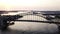 Cinematic drone footage b-roll of Sydney Harbour Bridge during sunrise.