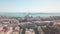 Cinematic generic aerial view of the commercial harbour of Cadiz.