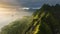 Cinematic Hawaii nature landscapes at golden sunrise, Scenic Oahu coast USA 4K