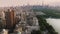 Cinematic Manhattan panorama on summer evening, Epic New York cityscape 4K USA