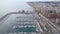 Cinematic panoramic aerial view of Fuengirola Harbour Costa del Sol SPAIN