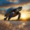 Cinematic photo, turtle