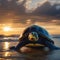 Cinematic photo, turtle, serene tranquility