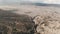 Cinematic shot aerial view of Pura Luhur Poten hindu temple near Mount Bromo volcano in East Java