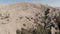 Cinematic shot aerial view of volcanic landscape near Mount Bromo in East Java