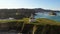 Cinematic slow drone clip of Cape Arago Lighthouse at Oregon Coast