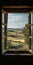 A Cinematic View Of Tuscany\\\'s Enchanting Farm Through An Open Window