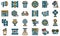 Cinematographer icons set vector flat