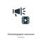 Cinematographic announcer vector icon on white background. Flat vector cinematographic announcer icon symbol sign from modern