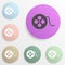 cinematographic tape badge color set. Simple glyph, flat vector of web icons for ui and ux, website or mobile application