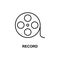 cinematographic tape icon. Element of cinema for mobile concept and web apps. Thin line cinematographic tape icon can be used for