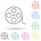 cinematographic tape multi color style icon. Simple thin line, outline vector of cinema icons for ui and ux, website or mobile