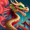 Cinese dragon head on Fire