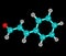 Cinnamaldehyde molecule isolated on black