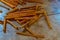 Cinnamon being dried up during production, Sri Lanka