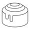 Cinnamon Bun Roll thin line icon, sweet and tasty,