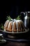 Cinnamon bundt cake decorated with star anise, Christmas dessert