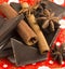 Cinnamon Chocolate Star Anise red tray still life shot close up