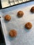 Cinnamon Cookies Snickerdoodle on Baking Paper with Oven Tray