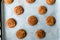 Cinnamon Cookies Snickerdoodle on Baking Paper with Oven Tray