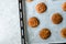 Cinnamon Cookies Snickerdoodle on Baking Paper with Oven Tray