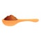 Cinnamon powder spoon icon, cartoon style