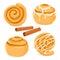 Cinnamon rolls. Bakery products. Vector illustration