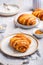 Cinnamon rolls or Franzbroetchen - Germany sweet pastry sweet pastry baked with butter and cinnamon