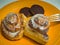 Cinnamon Rolls Sausahe Patties Plate