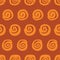 Cinnamon rolls seamless vector polka dots pattern