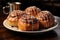 Cinnamon Rolls on table,photo realistic, AI generated