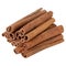 Cinnamon sticks for cooking and cosmetics. Five sticks close-up