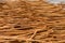 Cinnamon sticks drying in the sun.