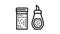 cinnamon and sugar bottle line icon animation