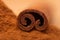 Cinnamon on wooden background. Cinnamon wide from close on a wooden table