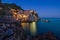 Cinque Terre - Manarola by night, picturesque fishermen villages in the province of La Spezia, Liguria, Italy