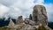 The Cinque Torri Five Towers in Cortina D`Ampezzo, Dolomites,