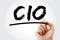 CIO - Chief Investment Officer acronym with marker, business concept background