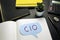 CIO Chief Investment Officer; Chief Information Officer written on speech bubble