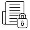 Cipher document icon outline vector. Data encryption